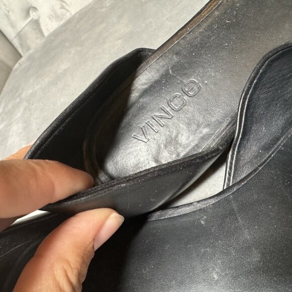 Vince Nina Pointed Toe D' Orsay Black Leather Flat Size 7 1/2 - Picture 12 of 12